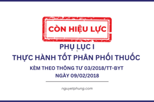 Phụ lục I Thực hành tốt phân phối thuốc kèm theo thông tư số 03/2018/TT-BYT