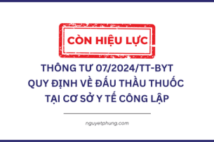 Thông tư 07/2024/TT-BYT Quy định đấu thầu thuốc tại các cơ sở y tế công lập (Đang có hiệu lực)