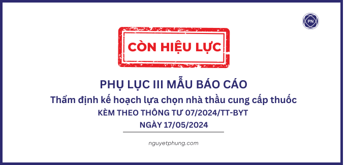 PHỤ LỤC 3  MẪU BÁO CÁO Thẩm định kế hoạch lựa chọn nhà thầu cung cấp thuốc