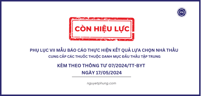 Phụ lục 7 MẪU BÁO CÁO Thực hiện kết quả lựa chọn nhà thầu cung cấp các thuốc thuộc danh mục đấu thầu tập trung