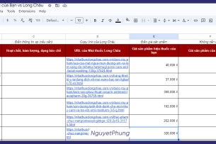 Bảng so sánh cập nhật giá sản phẩm tự động so với Long Châu