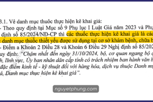 Công văn số 4448/BYT-QLD ngày 01 tháng 08 năm 2024 về việc kê khai giá thuốc theo Luật Giá 2023