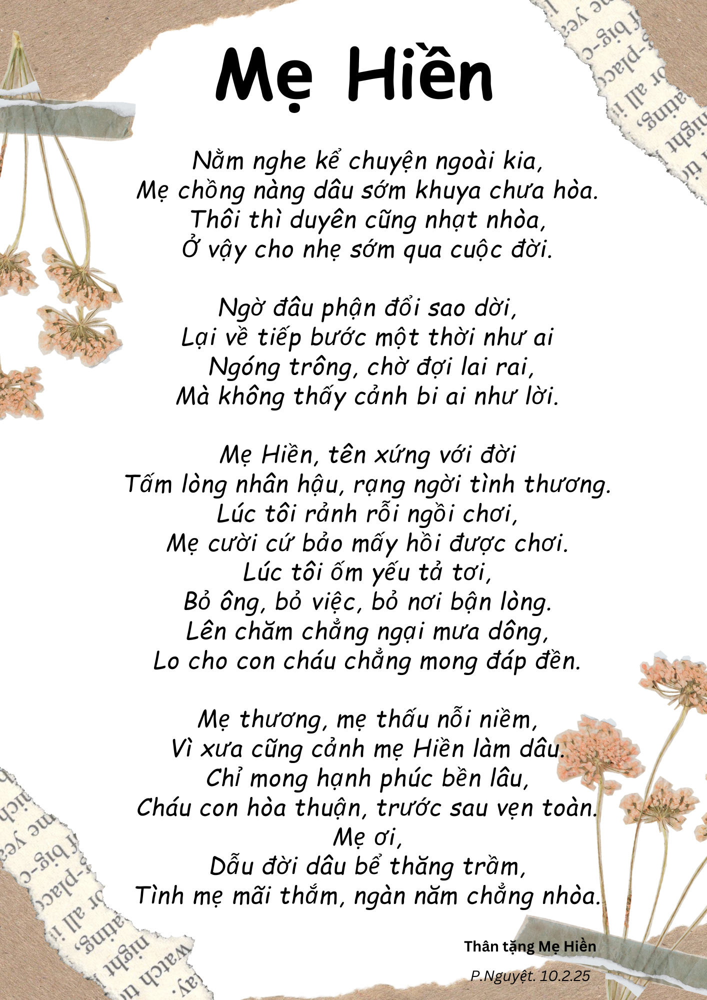 Thơ tặng mẹ Hiền - Ảnh 1